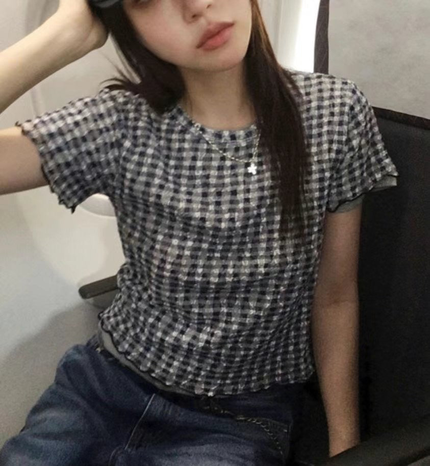 格仔see through tee - TP623