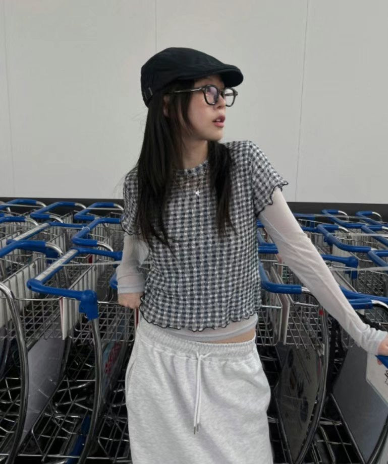 格仔see through tee - TP623