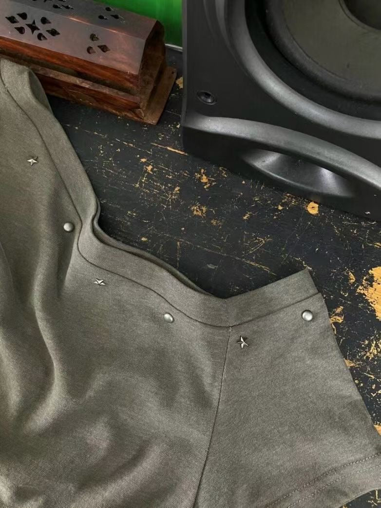 斜肩鉚釘洗水TOP - TP608