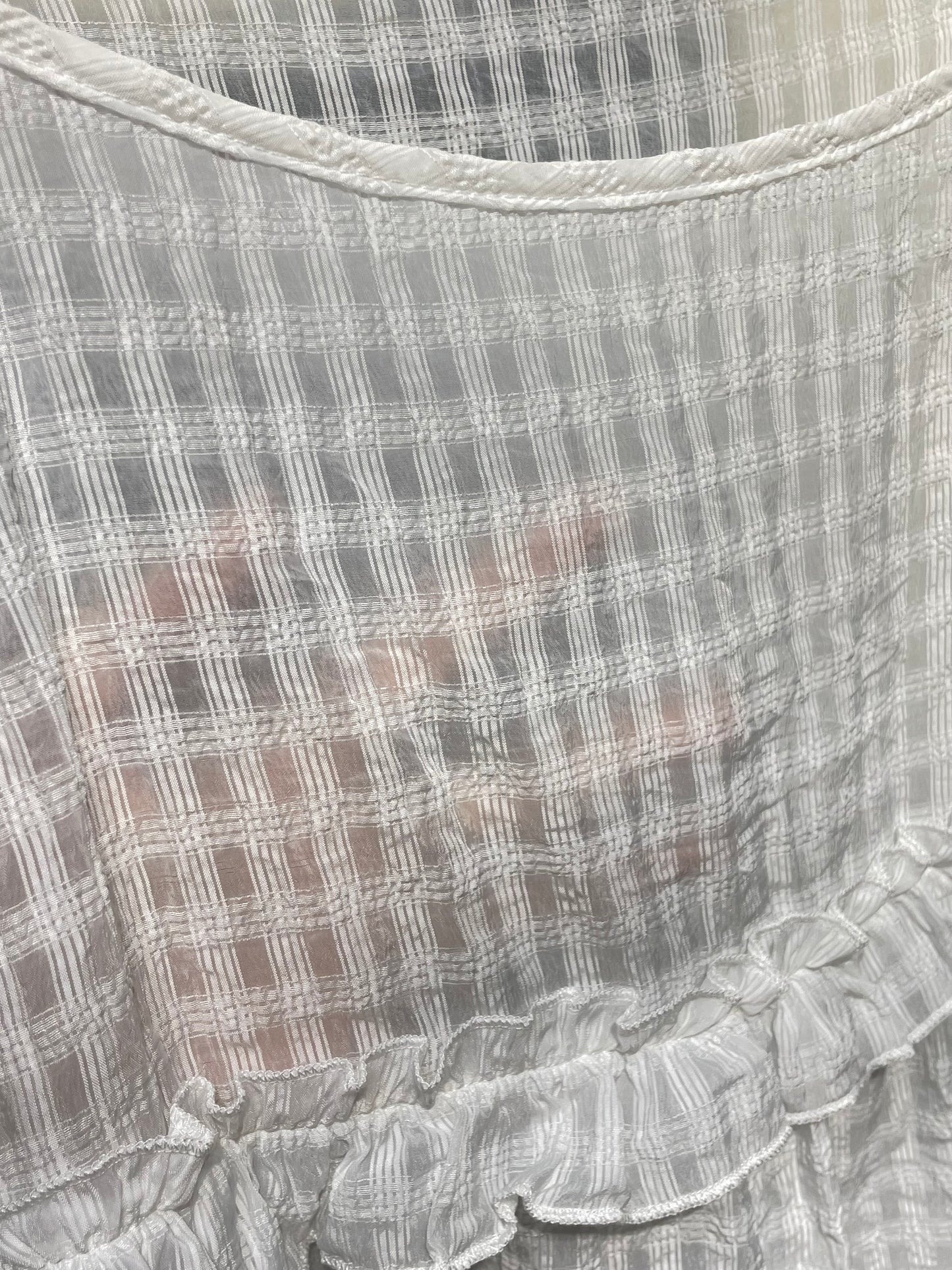 格仔see through ruffle ops - OA620