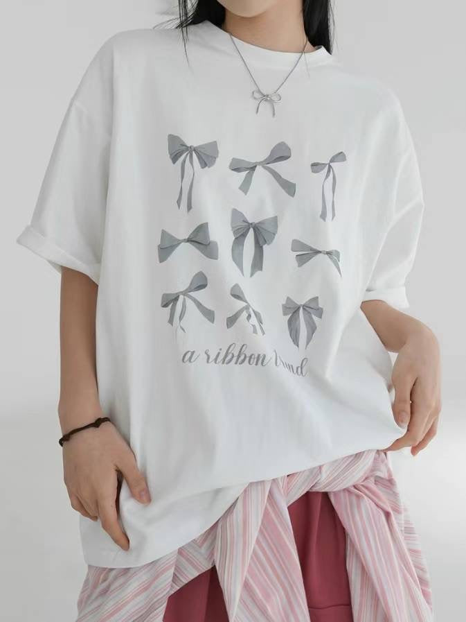 Ribbon print tee - TP359