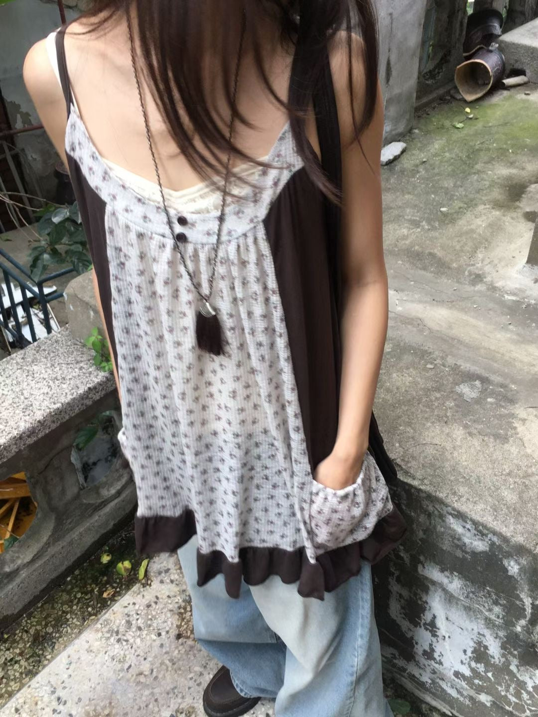 垂感碎花拼接ops - OA672