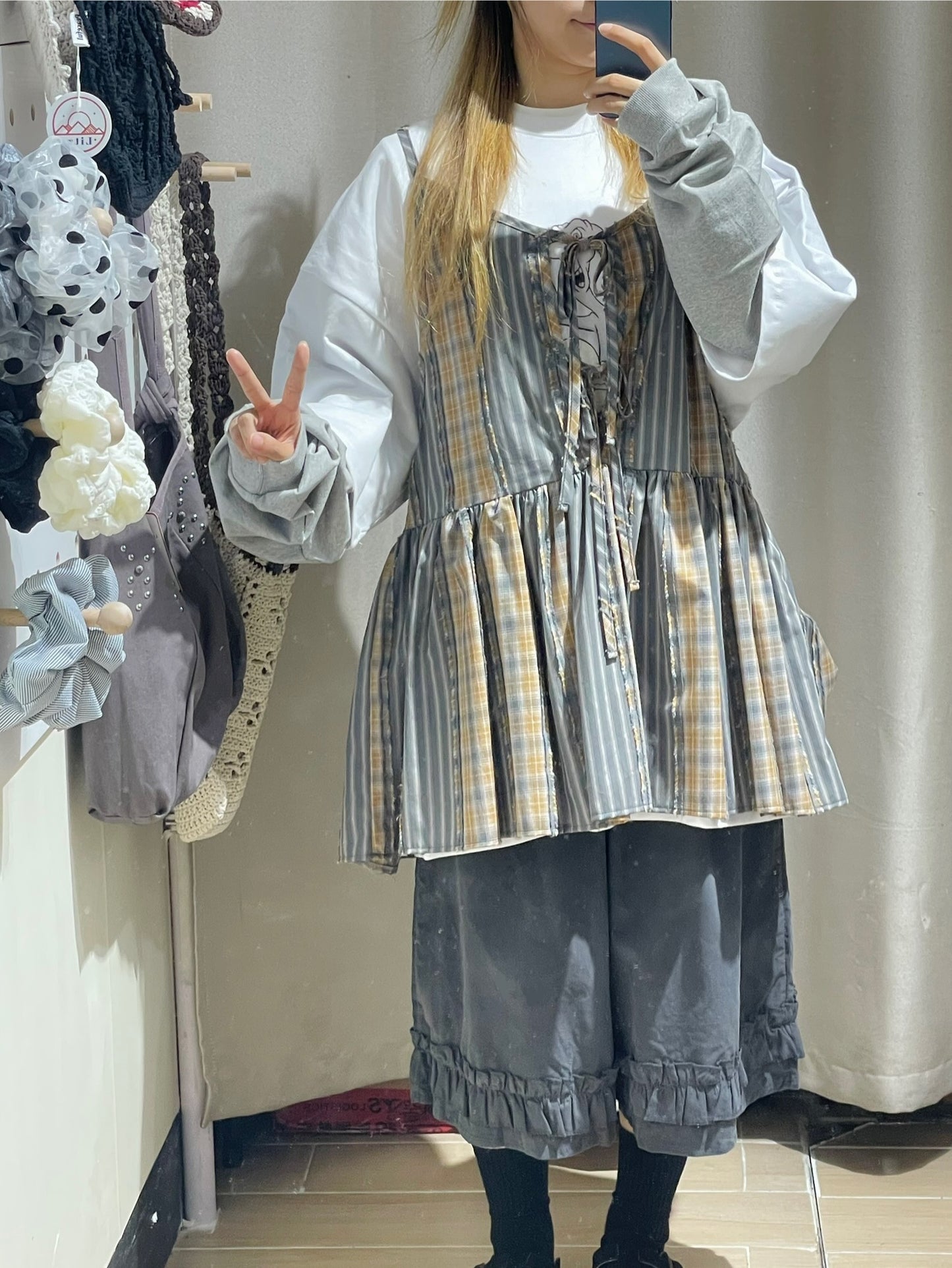 Unisex鬼仔假兩件oversize T - TP580