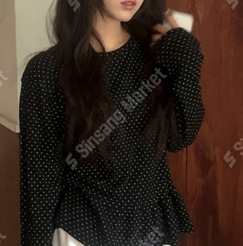 波點長袖layer top - TP603