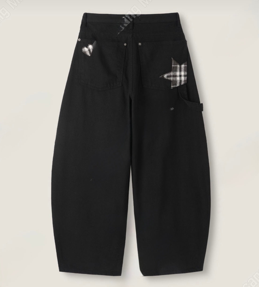 格紋補丁彎刀褲｜pre-order