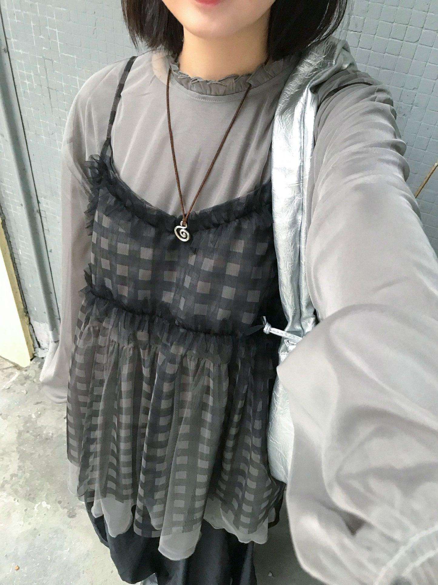 日系透膚ruffle blouse - ST584