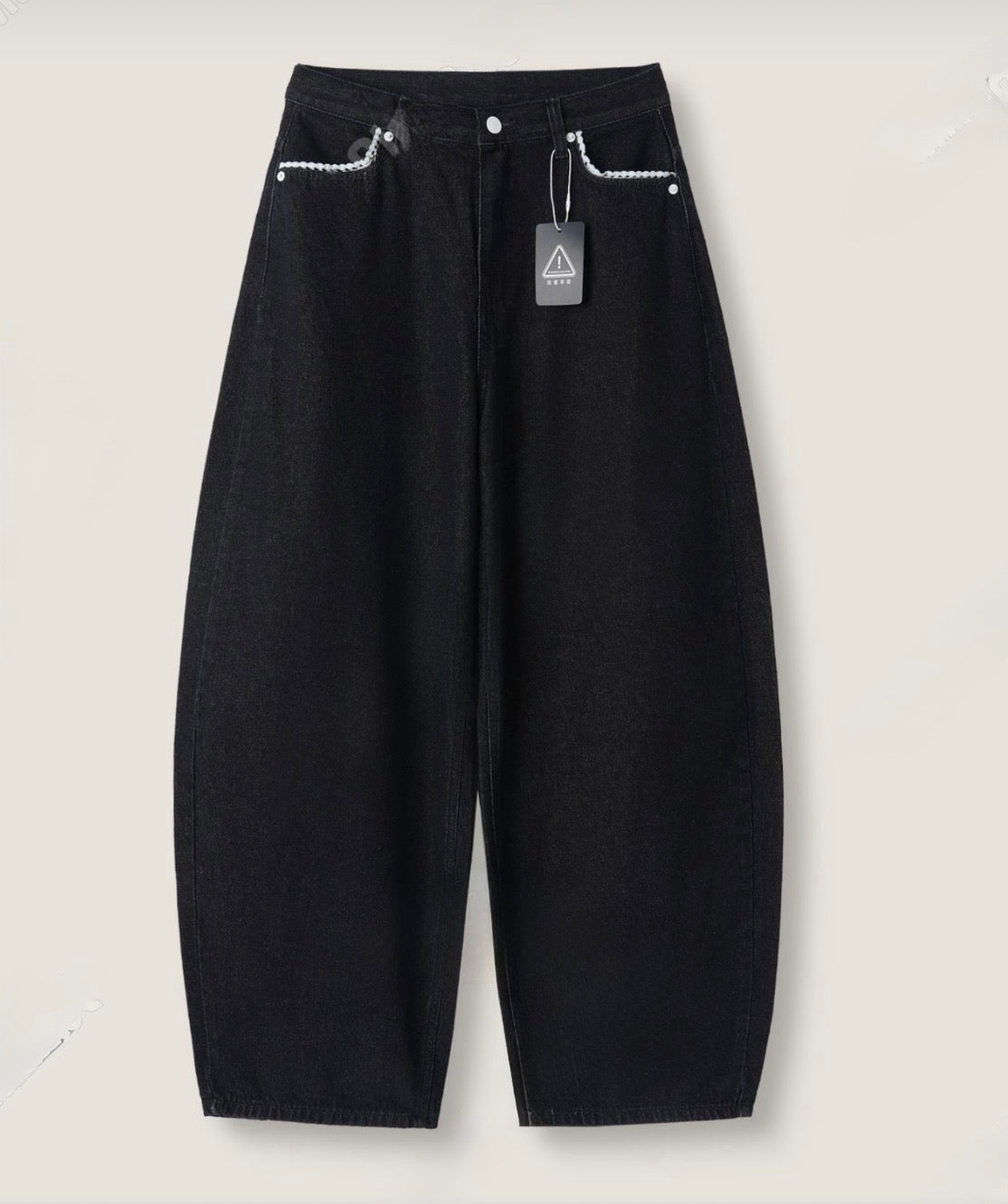 簡約lace邊口袋彎刀褲｜pre-order