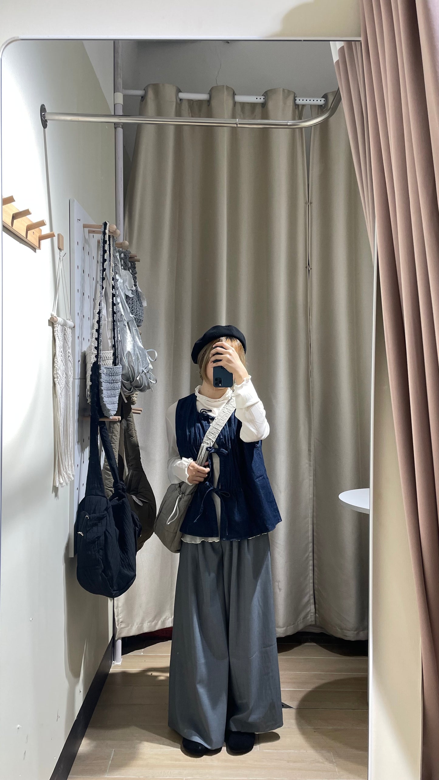 牛仔綁帶背心