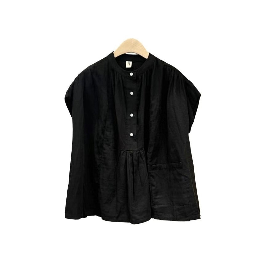 棉麻雞翼袖blouse - ST558