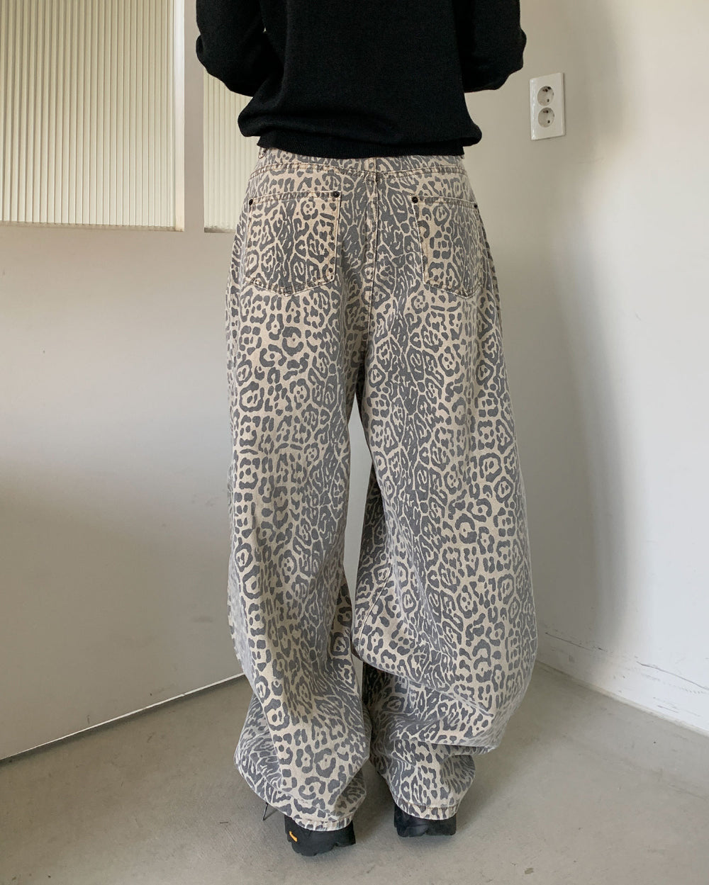 洗水豹紋balloon pant