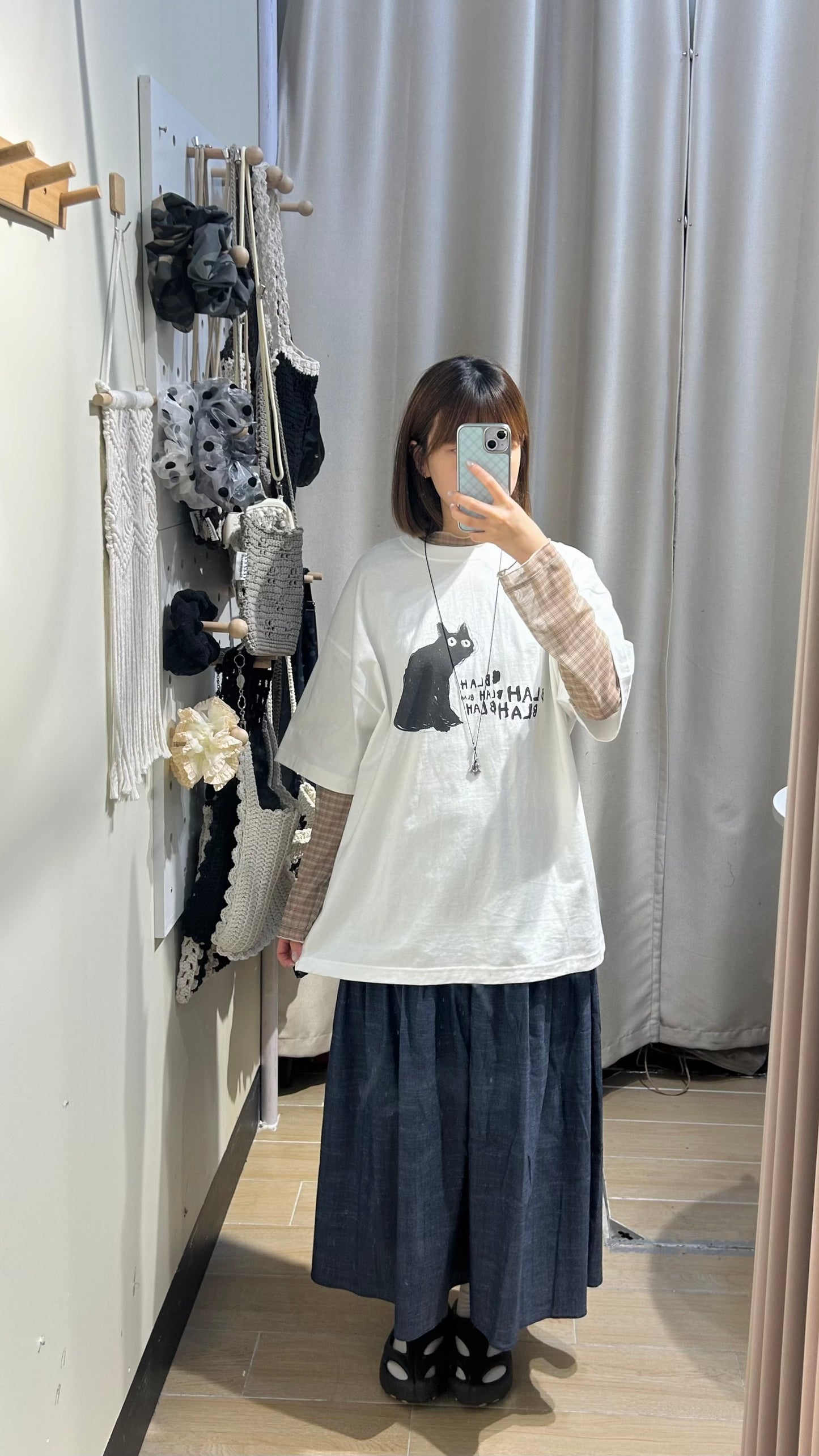 BLAH小貓oversize tee - TP648