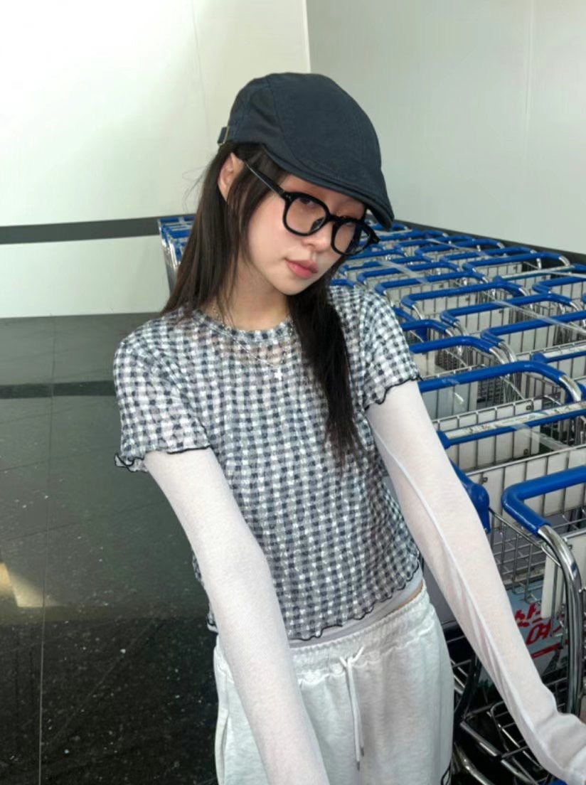 格仔see through tee - TP623