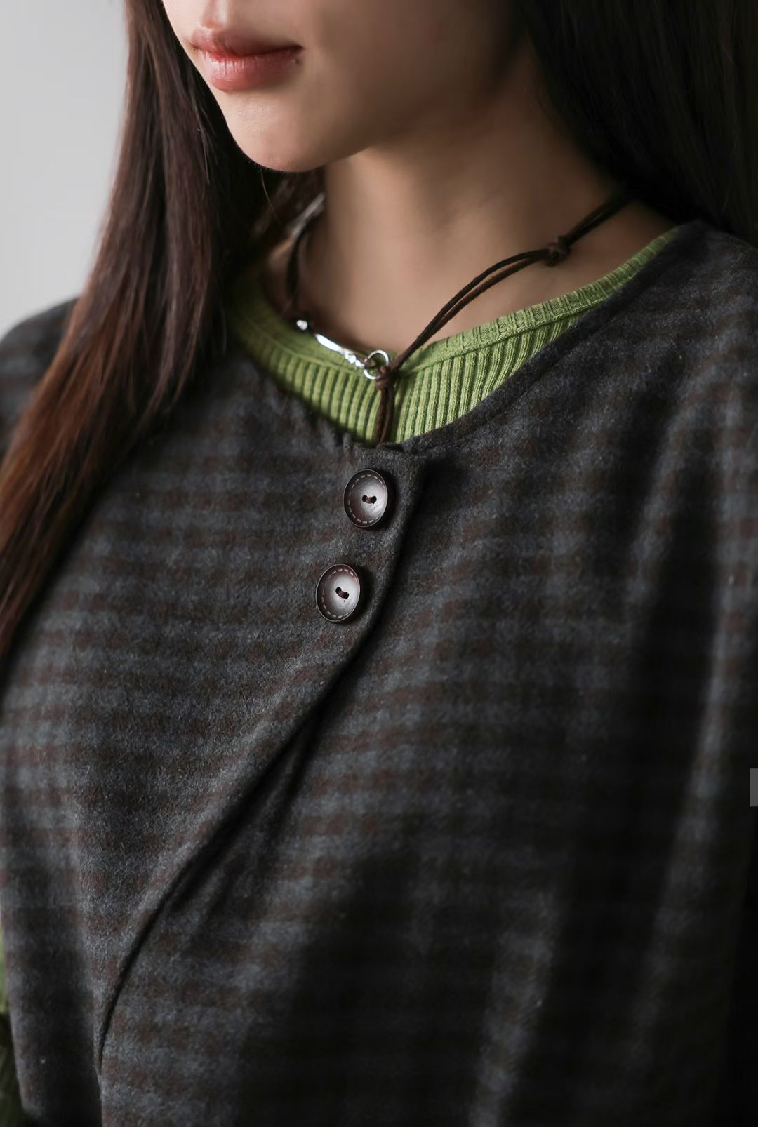 復古薄絨泡泡袖TOP - TP598