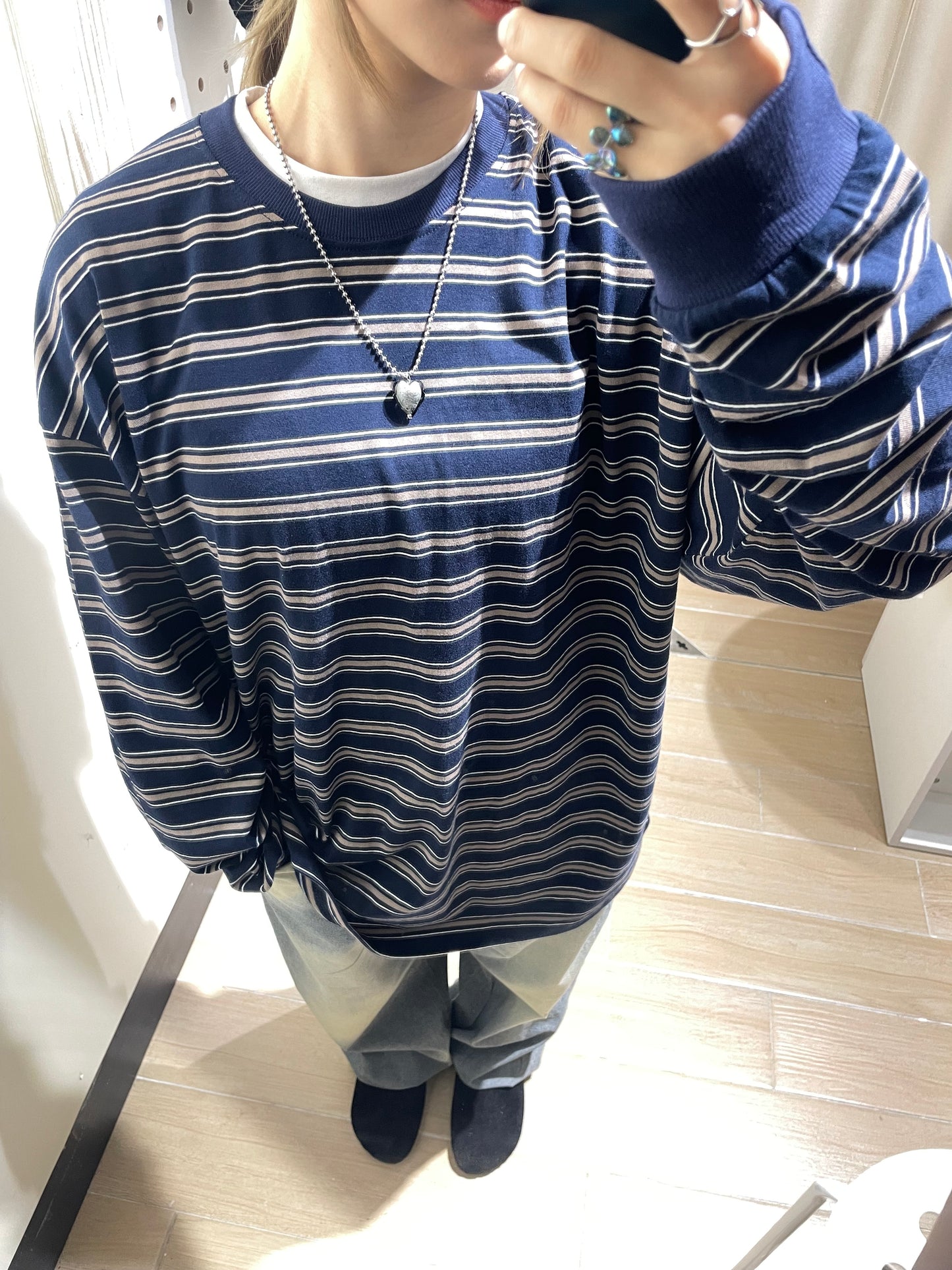 Unisex oversize 橫間tee - TP470