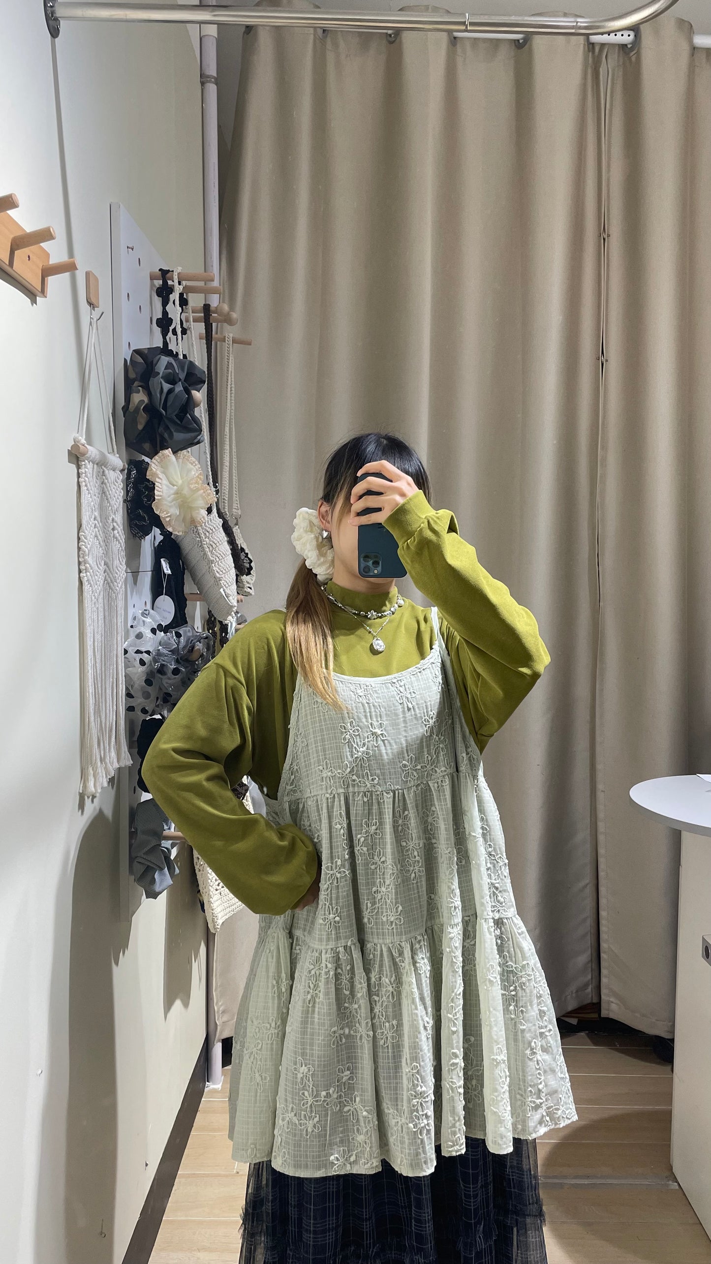 薄絨企領打底top