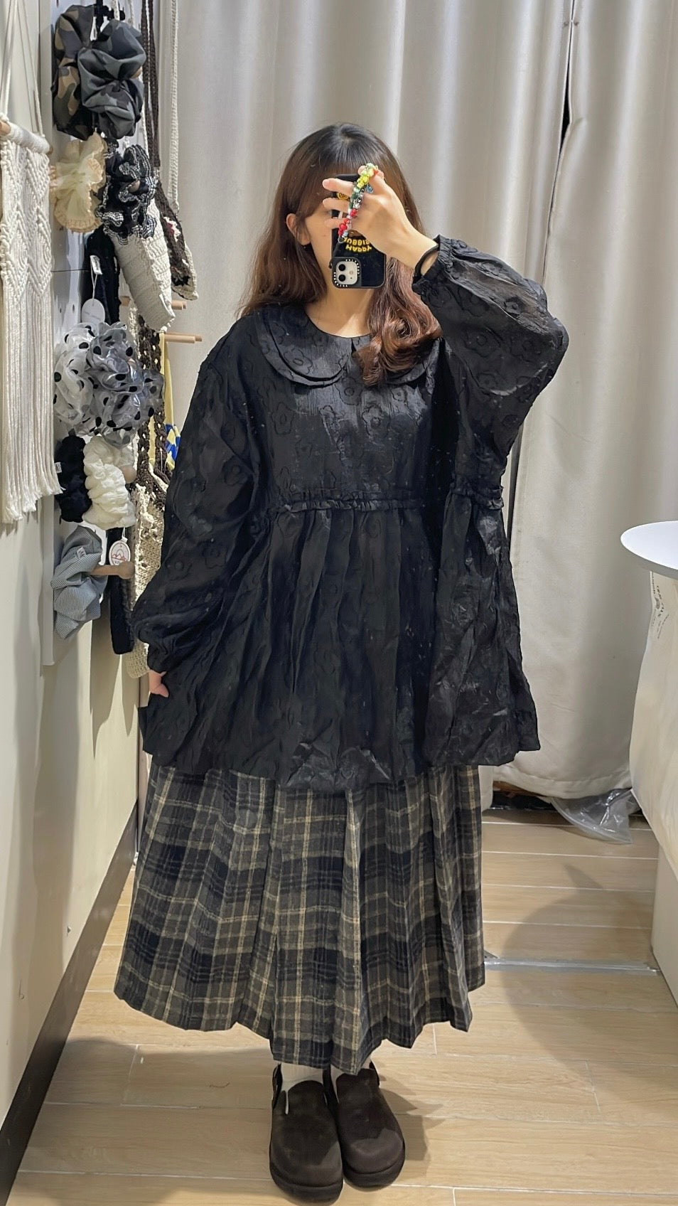 日系暗花娃娃領blouse - ST585