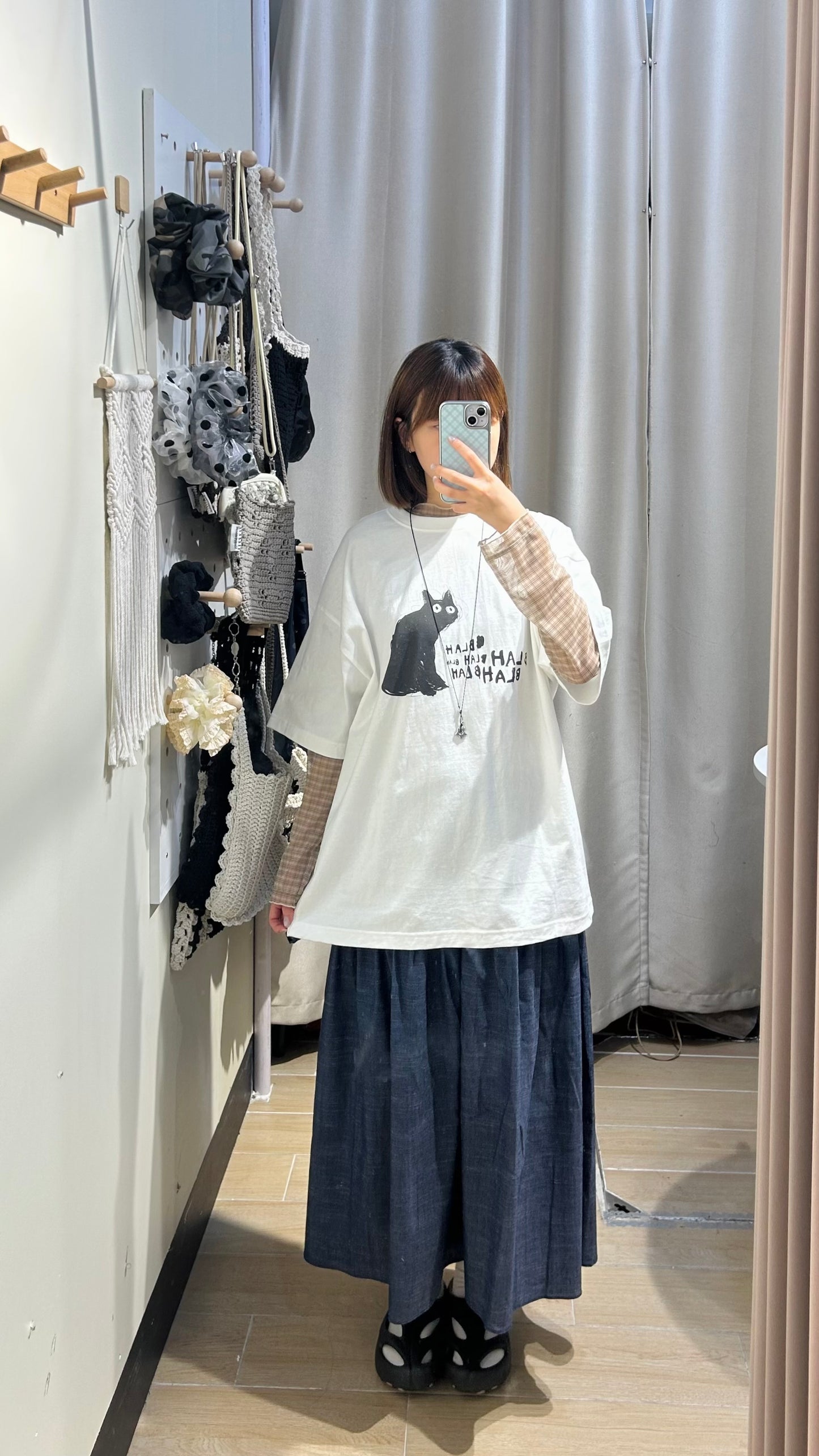 BLAH小貓oversize tee - TP648