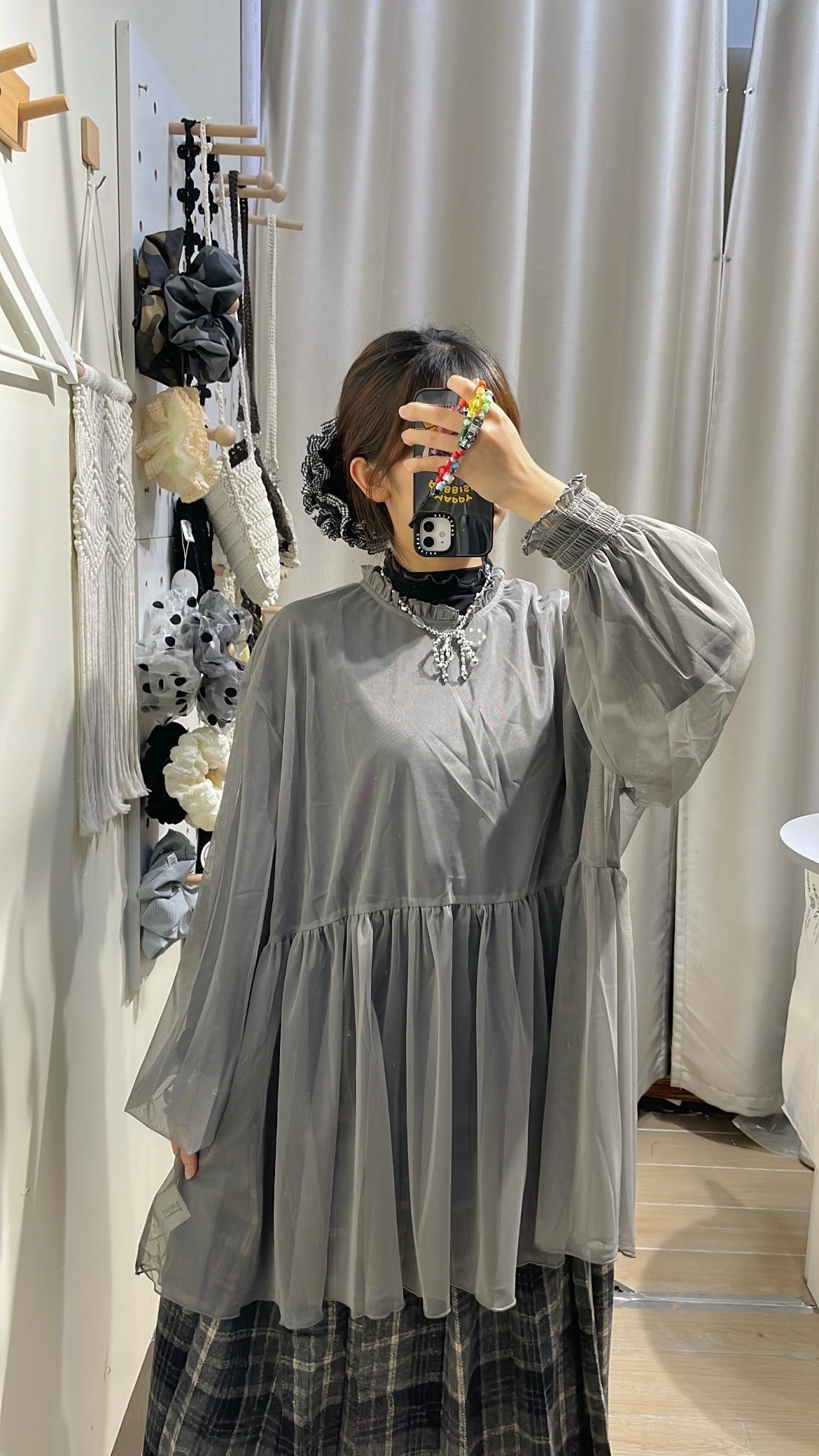 日系透膚ruffle blouse - ST584