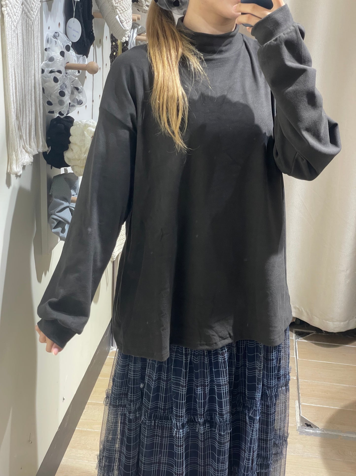 薄絨企領打底top