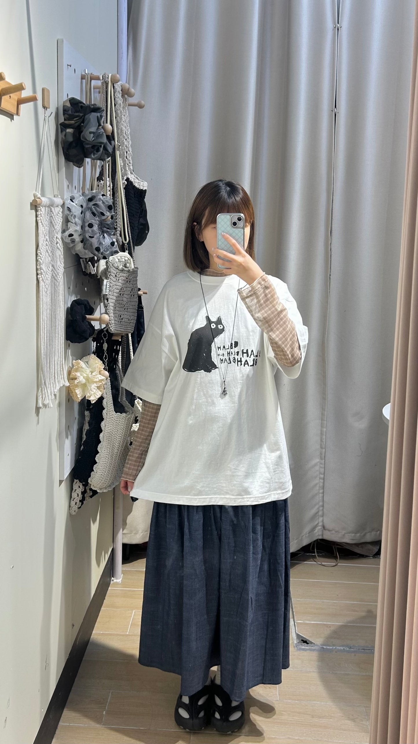 BLAH小貓oversize tee - TP648