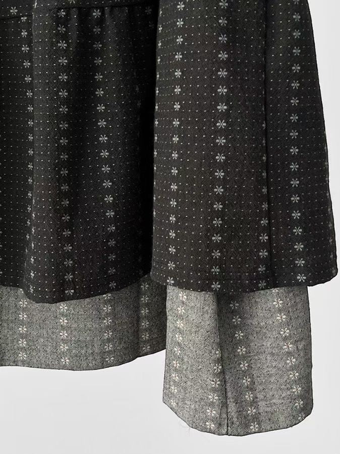 雙層layer繡花半裙 - SK607