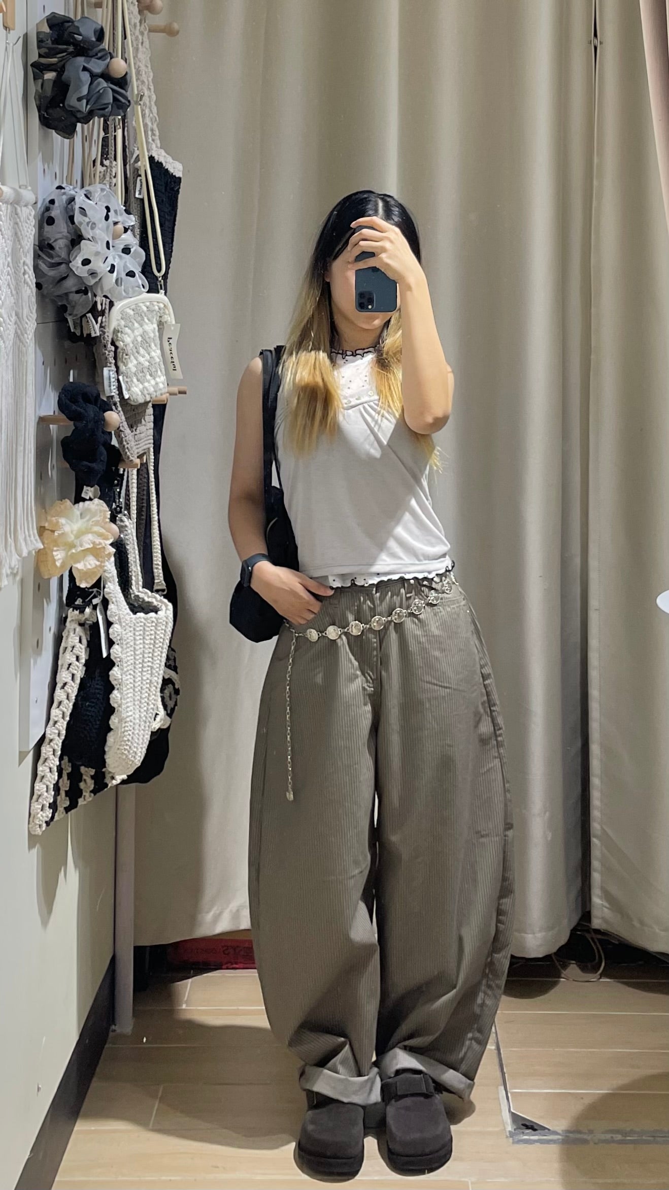 貝殼鈕扣工字背心 - TP643