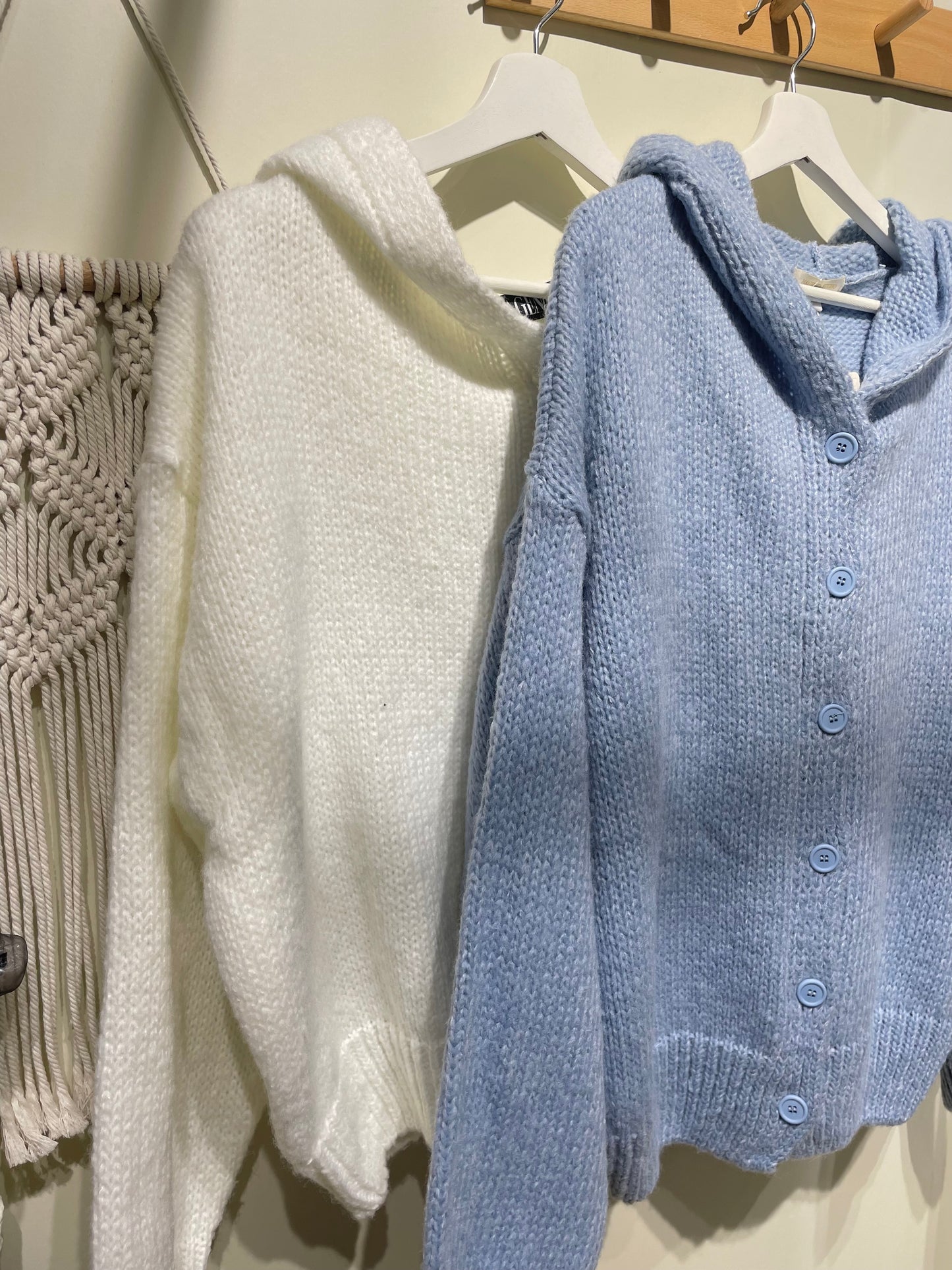 粗線針織連帽開衫 - KN593