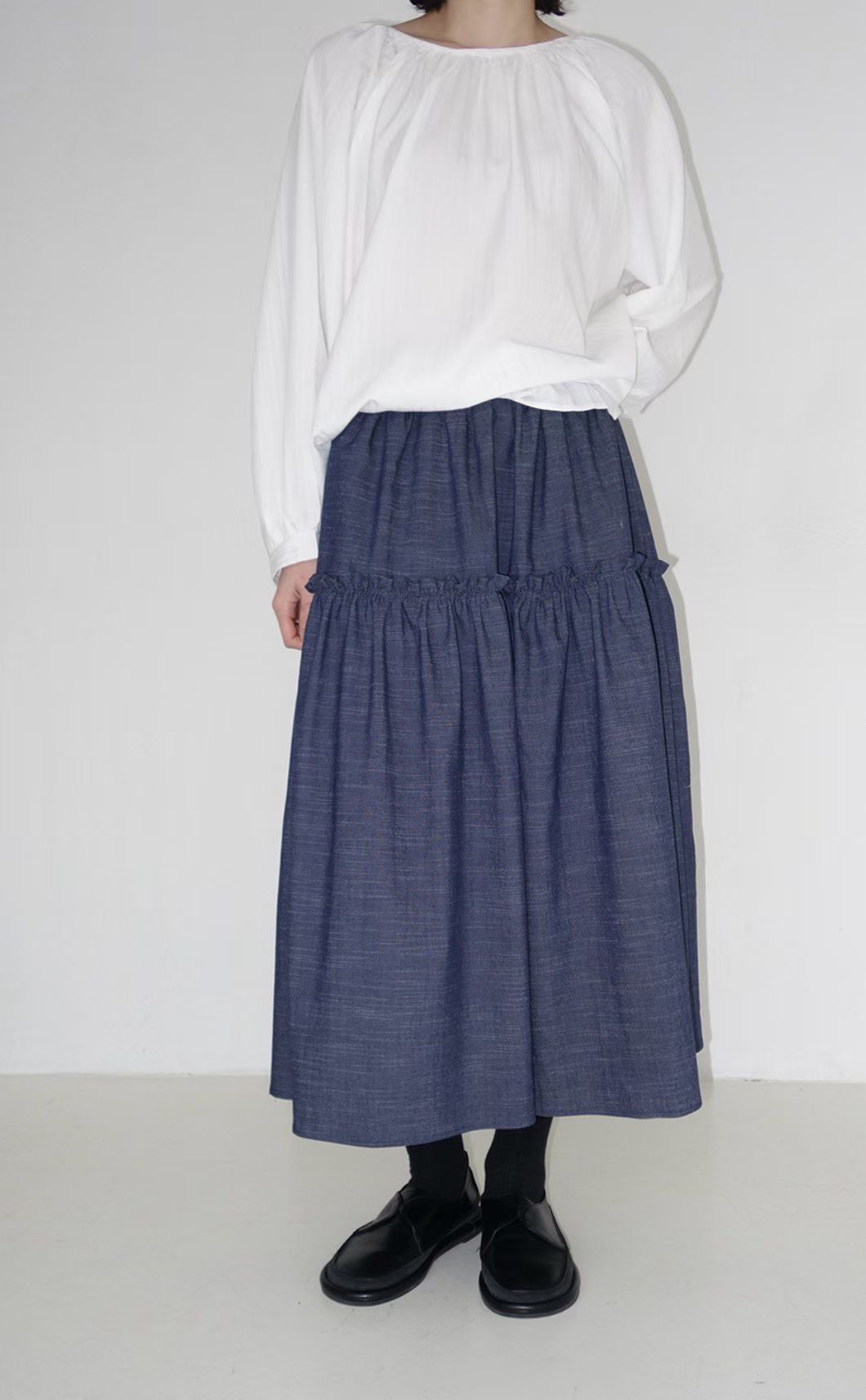 牛仔ruffle半裙 - SK612