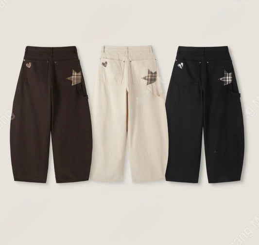 格紋補丁彎刀褲｜pre-order