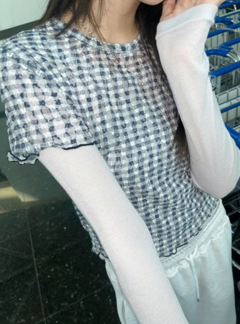 格仔see through tee - TP623
