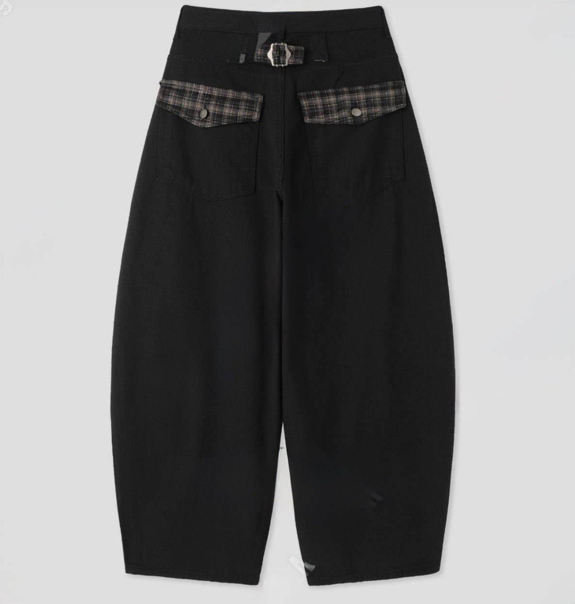 復古格紋口袋彎刀褲｜pre-order