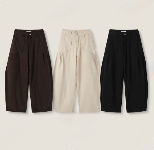 皺褶口袋彎刀褲｜pre-order